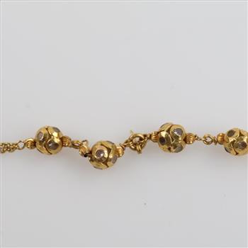 22kt Gold Clear Stone Beaded Necklace