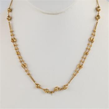 22kt Gold Clear Stone Beaded Necklace