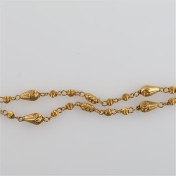 22kt Gold Clear Stone Beaded Necklace