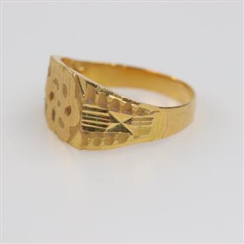 22kt Gold Flower Engraved Ring