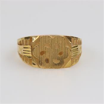 22kt Gold Flower Engraved Ring