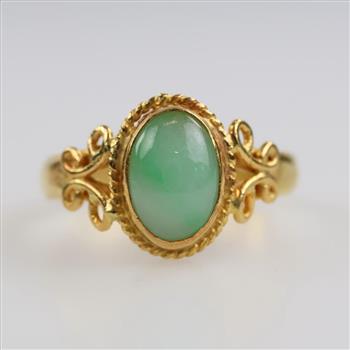 22kt Gold Green Stone Ring
