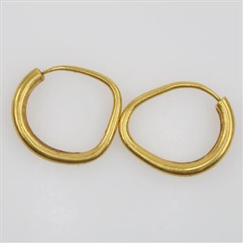 22kt Gold Hollow Hoop Earrings