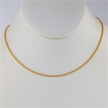 22kt Gold Hollow Rope Necklace