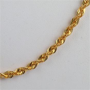 22kt Gold Rope Chain Necklace