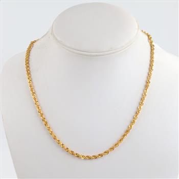 22kt Gold Rope Chain Necklace