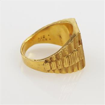 22kt Gold Signet Ring-Evaluated By Our Certified Gemologist-AGS/GIA