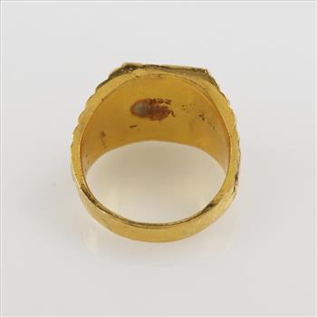 22kt Gold Signet Ring-Evaluated By Our Certified Gemologist-AGS/GIA