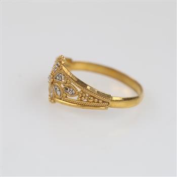 22kt Gold Two-tone Filigree Ring