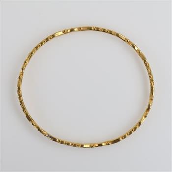 22kt Gold Two-tone Ornate Bangle Bracelet