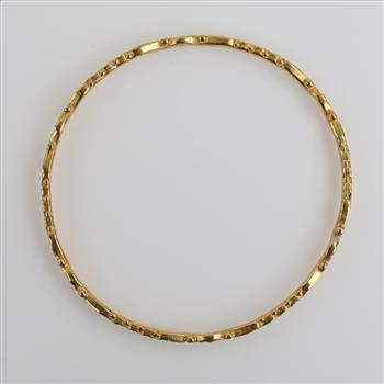 22kt Gold Two-tone Ornate Bangle Bracelet