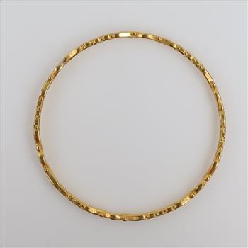22kt Gold Two-tone Ornate Bangle Bracelet