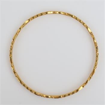 22kt Gold Two-tone Ornate Bangle Bracelet