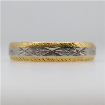 22kt Two Tone Gold Band