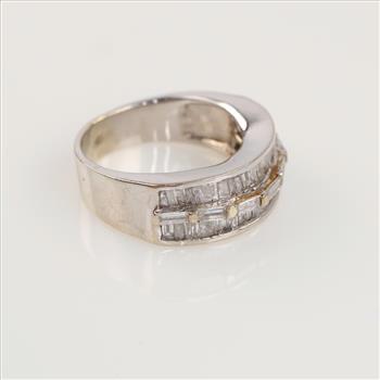 2.40cts TW Diamond 14kt Two Tone Gold Band -Evaluated By Our Certified Gemologist-AGS/GIA