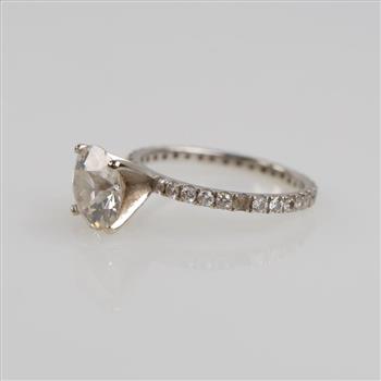 2.44cts TW Diamond 14kt White Gold Engagement Ring-Evaluated By Our Certified Gemologist-AGS/GIA