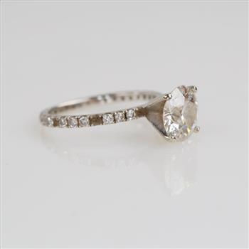 2.44cts TW Diamond 14kt White Gold Engagement Ring-Evaluated By Our Certified Gemologist-AGS/GIA