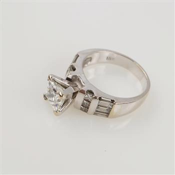 2.45cts TW Diamond 18kt White Gold Engagement Ring-Evaluated By Our Certified Gemologist-AGS/GIA