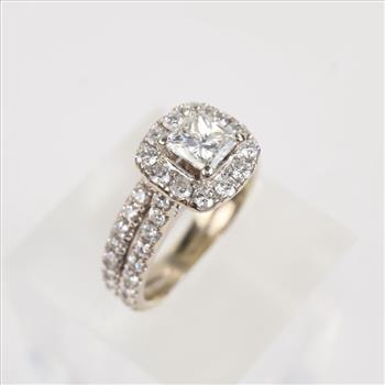 2.46cts TW Diamond 14kt White Gold Bridal Set-Evaluated By Our Certified Gemologist - AGS/GIA
