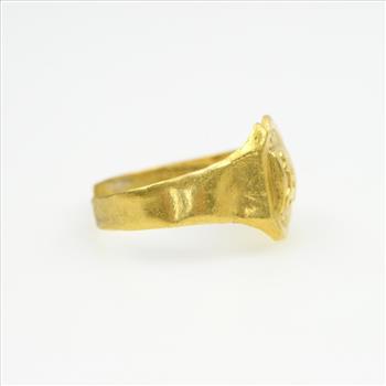 24k Gold Letter Script Ring