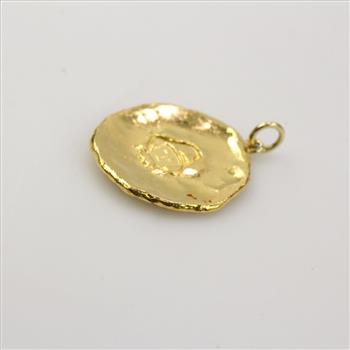 24k Gold Round Pendant