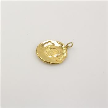 24k Gold Round Pendant