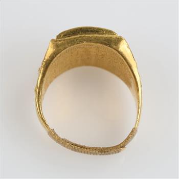 24kt Gold Black Onyx Signet Ring-Evaluated By Our Certified Gemologist-AGS/GIA