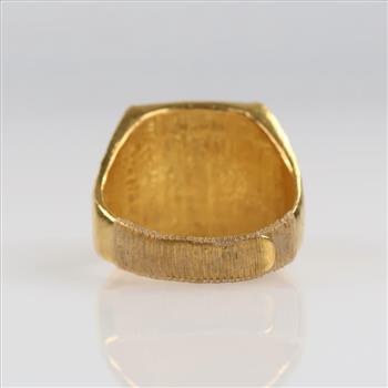 24kt Gold Black Onyx Signet Ring-Evaluated By Our Certified Gemologist-AGS/GIA