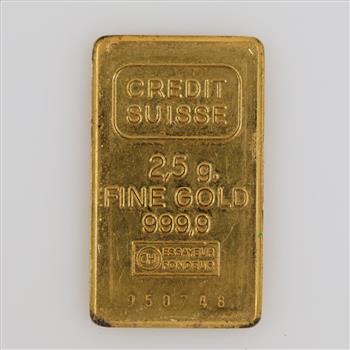 24kt Gold Credit Suisse 2.5g Bar
