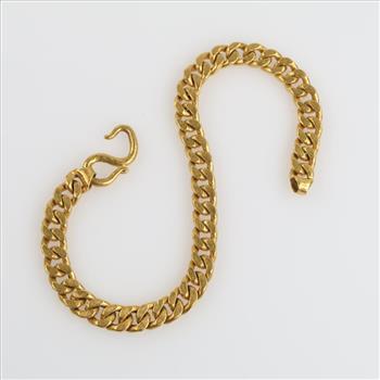 24kt Gold Curb Link Chain Bracelet-Evaluated By Our Certified Gemologist AGS/GIA