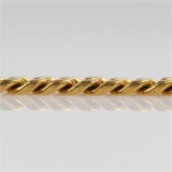 24kt Gold Curb Link Chain Bracelet-Evaluated By Our Certified Gemologist AGS/GIA