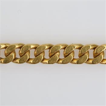 24kt Gold Curb Link Chain Bracelet-Evaluated By Our Certified Gemologist AGS/GIA