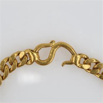 24kt Gold Curb Link Chain Bracelet-Evaluated By Our Certified Gemologist AGS/GIA