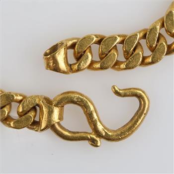 24kt Gold Curb Link Chain Bracelet-Evaluated By Our Certified Gemologist AGS/GIA
