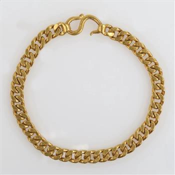 24kt Gold Curb Link Chain Bracelet-Evaluated By Our Certified Gemologist AGS/GIA