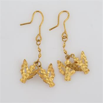 24kt Gold Dangle Earrings