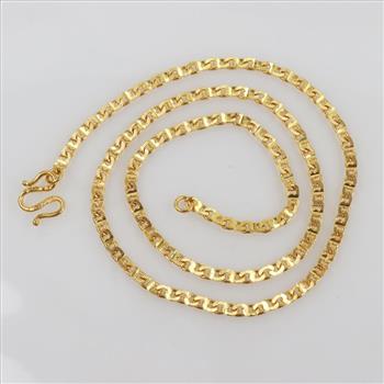 24kt Gold Flat Mariner Chain Necklace