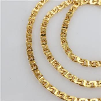 24kt Gold Flat Mariner Chain Necklace