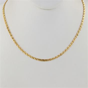 24kt Gold Flat Mariner Chain Necklace