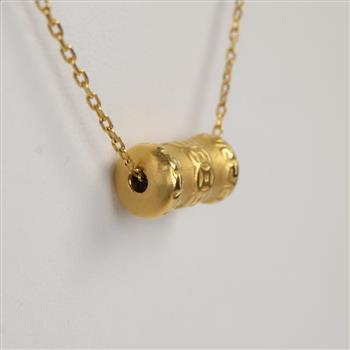 24kt Gold Hollow Bead Cable Chain Necklace