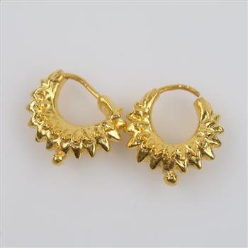 24kt Gold Hollow Hoop Earrings