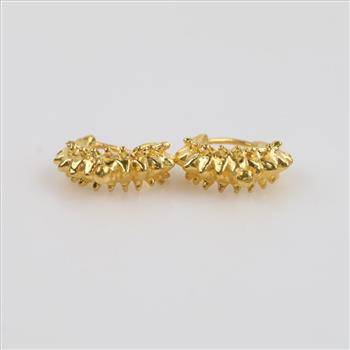 24kt Gold Hollow Hoop Earrings