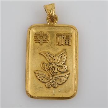 24kt Gold Rectangle Pendant