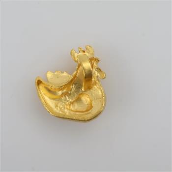 24kt Gold Rooster Pendant, Chinese Zodiac