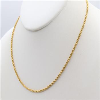 24kt Gold Rope Chain Necklace