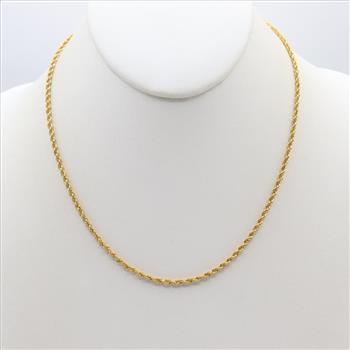 24kt Gold Rope Chain Necklace