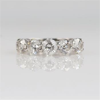 2.50ctTW Diamond Platinum Inline Wedding Band-Evaluated By Our Certified Gemologist-AGS/GIA