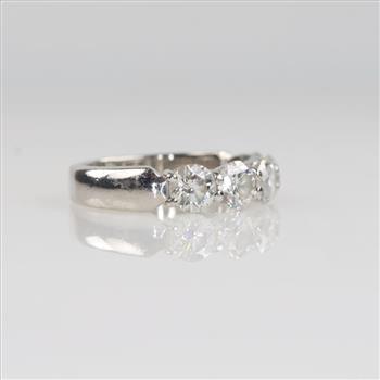 2.50ctTW Diamond Platinum Inline Wedding Band-Evaluated By Our Certified Gemologist-AGS/GIA
