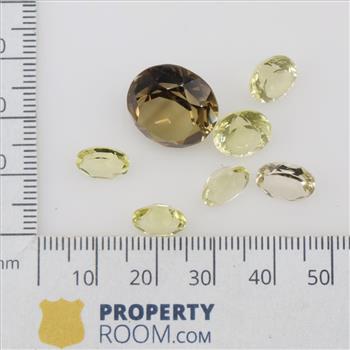 25.2ct TW Loose Faceted Yellow Quartz, 7 Pieces
