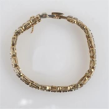2.52cts TW Diamond 14kt Gold Bracelet-Evaluated By Our Certified Gemologist-AGS/GIA
